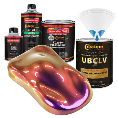 CCS Custom Color Shift Automotive Paint - Purple to Orange Shifting Effect - Quart Gloss Kit