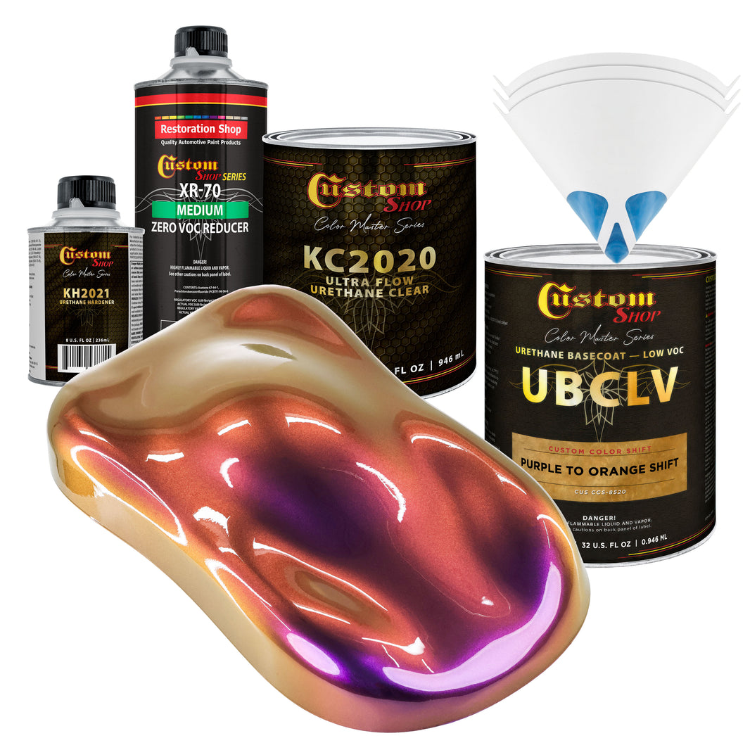 CCS Custom Color Shift Automotive Paint - Purple to Orange Shifting Effect - Quart Ultra Flow Kit