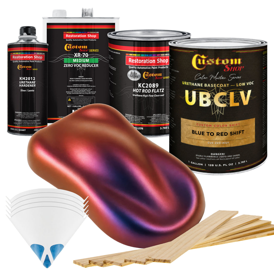 CCS Custom Color Shift Automotive Paint - Blue to Red Shifting Effect - Gallon Matte Kit