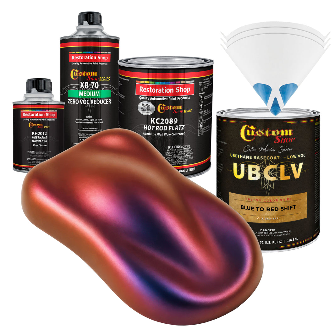 CCS Custom Color Shift Automotive Paint - Blue to Red Shifting Effect - Quart Matte Kit