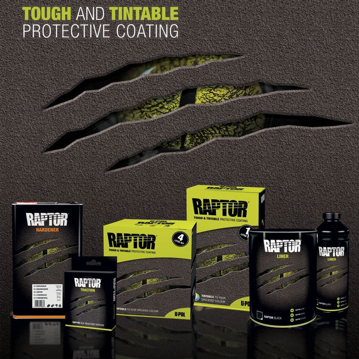 Raptor 1 Gallon Kit - Black Urethane Spray-On Truck Bed Liner Kit with Custom Coat Spray Gun with Regulator