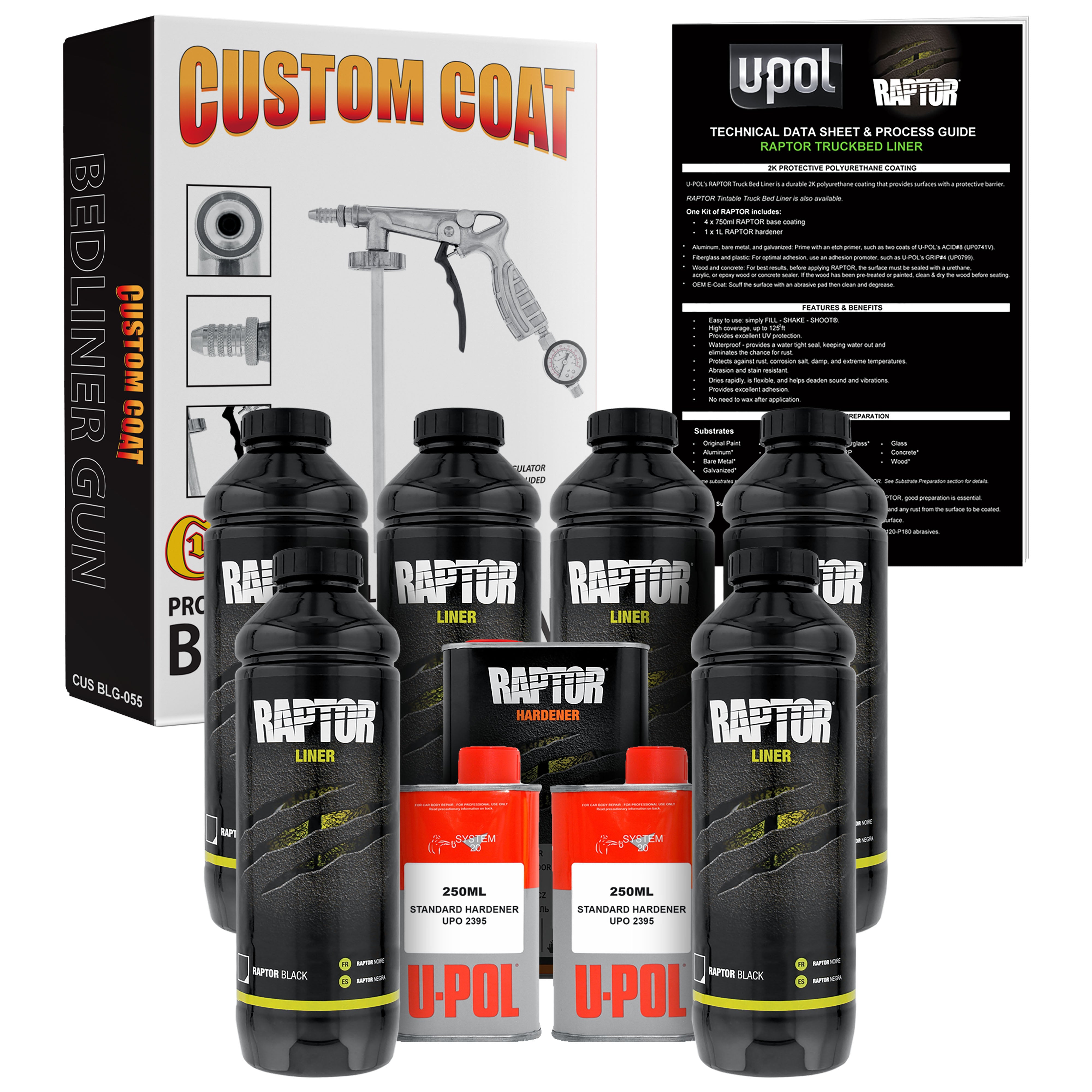 Raptor 1 Gallon Kit - Black Urethane Spray-On Truck Bed Liner Kit