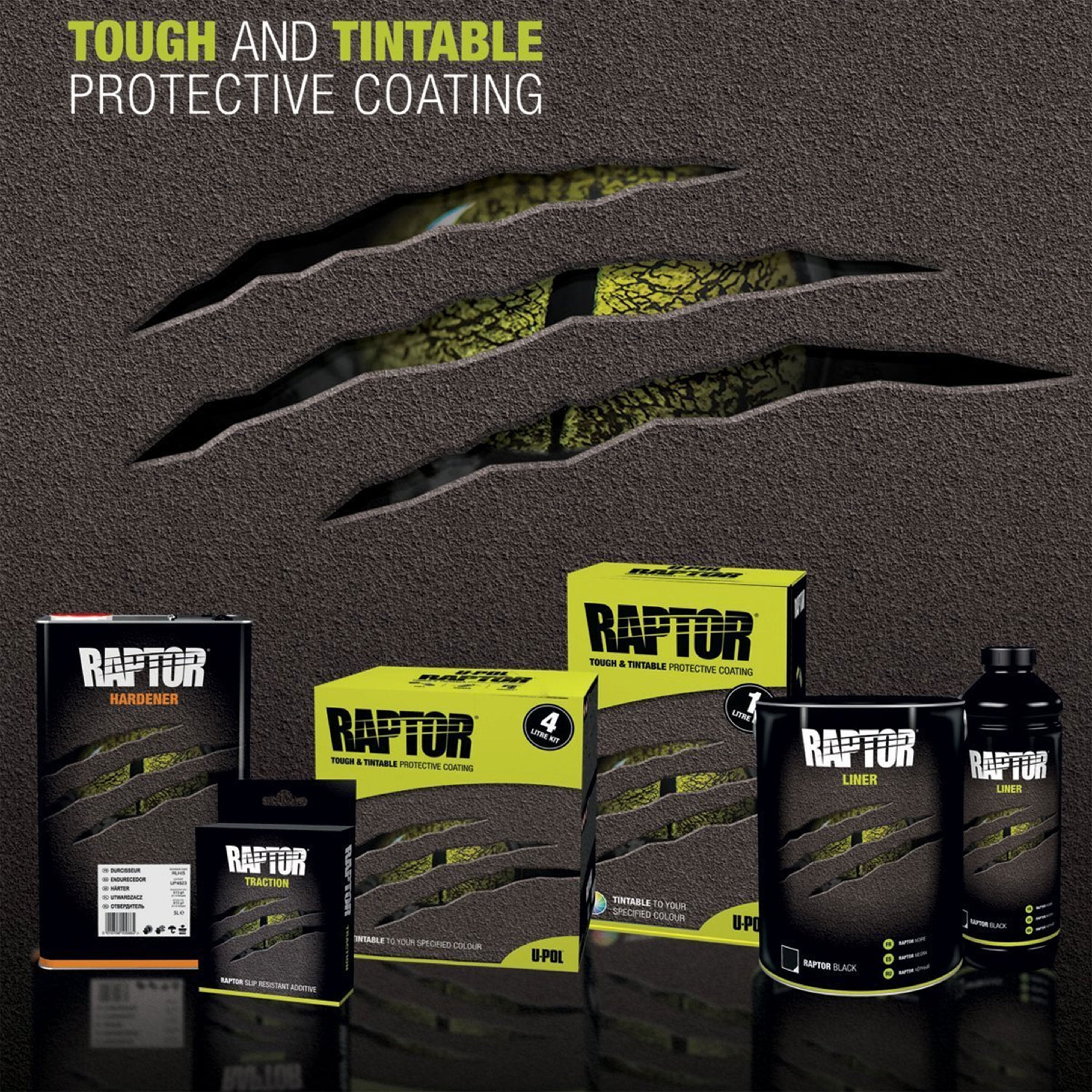U-POL Raptor 8 Quart Kit - Black Urethane Spray-On Truck Bed Liner