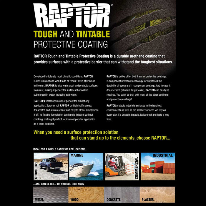 Raptor Tintable Urethane Spray-On Truck Bed Liner Kit, 2 Quart Kit