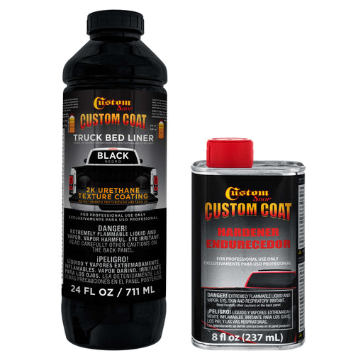 Black 1 Quart Urethane Spray-On Truck Bed Liner Kit - Easy 3 to 1 Mix Ratio, Just Mix, Shake and Shoot - Durable Textured Protective Coating