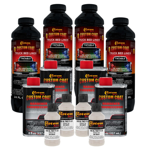 GM White 1 Gallon Urethane Spray-On Truck Bed Liner Kit -Easy Mixing, Just Shake, Shoot - Professional Durable Textured Protective Coating