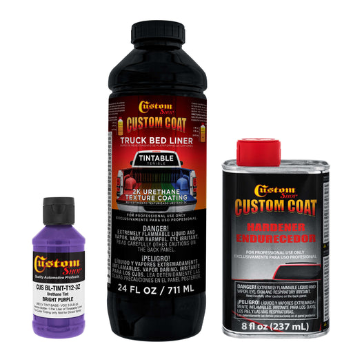 Bright Purple 1 Quart Urethane Spray-On Truck Bed Liner Kit - Easily Mix, Shake & Shoot - Professional Durable Textured Protective Coating