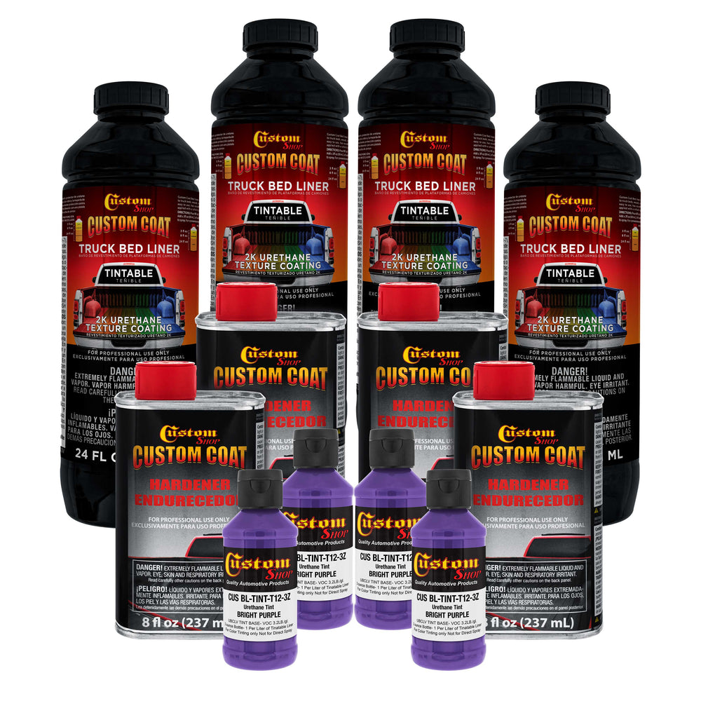 Bright Purple 1 Gallon Urethane Spray-On Truck Bed Liner Kit -Easy Mixing, Just Shake, Shoot - Professional Durable Textured Protective Coating