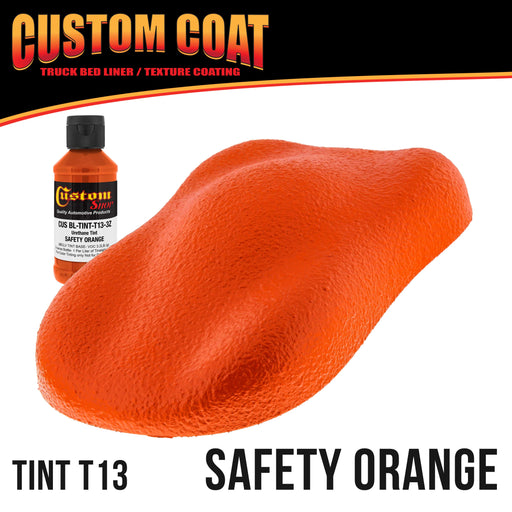 Safety Orange 2 Gallon Urethane Roll-On, Brush-On or Spray-On Truck Bed Liner Kit with Roller and Brush Applicator Kit - Textured Protective Coating