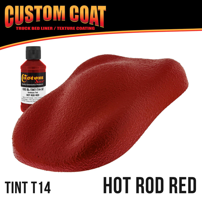 Hot Rod Red 2 Quart (1/8 Quart) Urethane Spray-On Truck Bed Liner Kit - Easily Mix, Shake & Shoot - Durable Textured Protective Coating