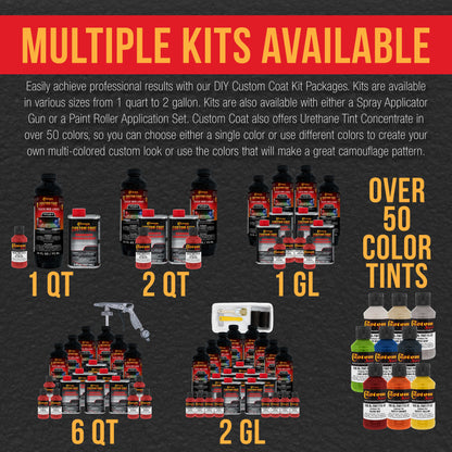 Hot Rod Red 2 Quart (1/8 Quart) Urethane Spray-On Truck Bed Liner Kit - Easily Mix, Shake & Shoot - Durable Textured Protective Coating