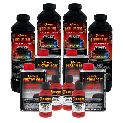 Hot Rod Red 1 Gallon Urethane Spray-On Truck Bed Liner Kit -Easy Mixing, Just Shake, Shoot - Professional Durable Textured Protective Coating