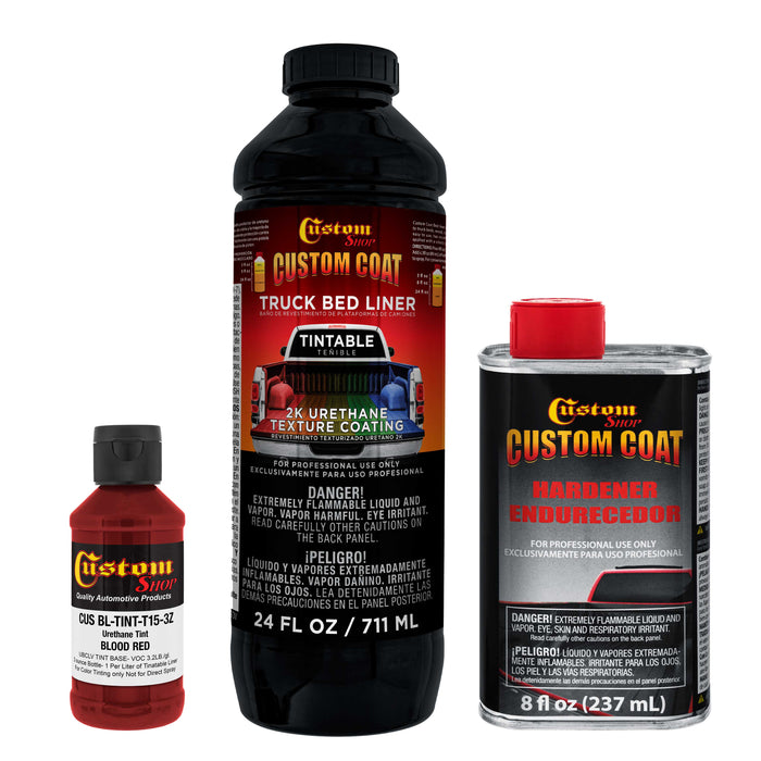 Blood Red 1 Quart Urethane Spray-On Truck Bed Liner Kit - Easily Mix, Shake & Shoot - Professional Durable Textured Protective Coating