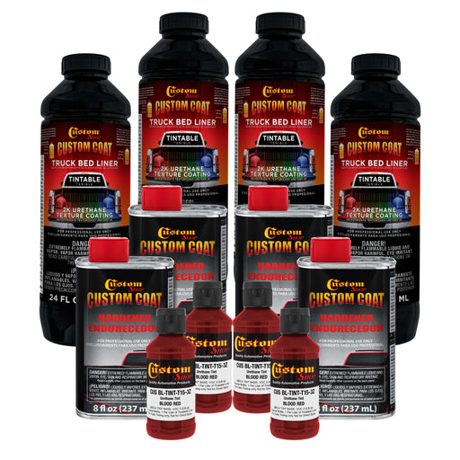 Blood Red 1 Gallon Urethane Spray-On Truck Bed Liner Kit -Easy Mixing, Just Shake, Shoot - Professional Durable Textured Protective Coating