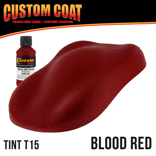 Blood Red 1.5 Gallon (6 Quart) Urethane Roll-On, Brush-On or Spray-On Truck Bed Liner Kit with Roller and Brush Applicator Kit - Textured Coating