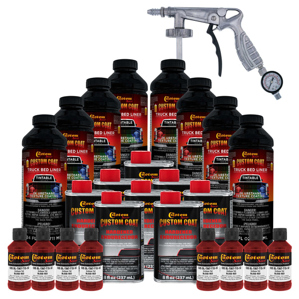 Blood Red 8 Quart Urethane Spray-On Truck Bed Liner Kit with Spray