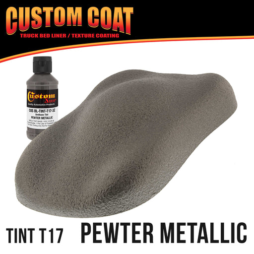 Pewter Metallic 1 Gallon Urethane Roll-On, Brush-On or Spray-On Truck Bed Liner Kit with Roller and Brush Applicator Kit - Textured Protective Coating