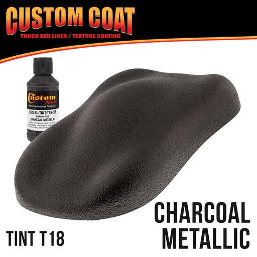 Charcoal Metallic 1 Gallon Urethane Spray-On Truck Bed Liner Kit with Spray Gun & Regulator - Mix Shake & Shoot - Durable Textured Protective Coating
