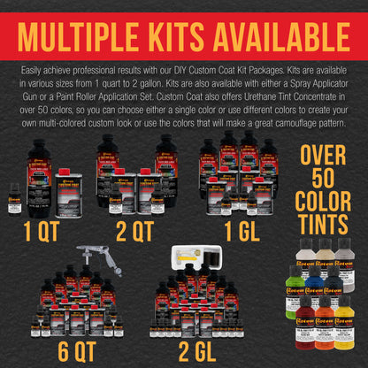 Black Metallic 2 Gallon Urethane Spray-On Truck Bed Liner Kit with Spray Gun and Regulator - Easy Mixing, Shake, Shoot - Textured Protective Coating