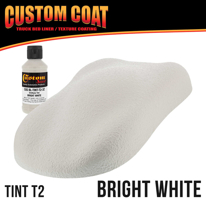 Bright White 1 Gallon Urethane Spray-On Truck Bed Liner Kit with Spray Gun and Regulator - Mix, Shake & Shoot - Durable Textured Protective Coating