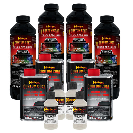 Bright White 1 Gallon Urethane Spray-On Truck Bed Liner Kit -Easy Mixing, Just Shake, Shoot - Professional Durable Textured Protective Coating