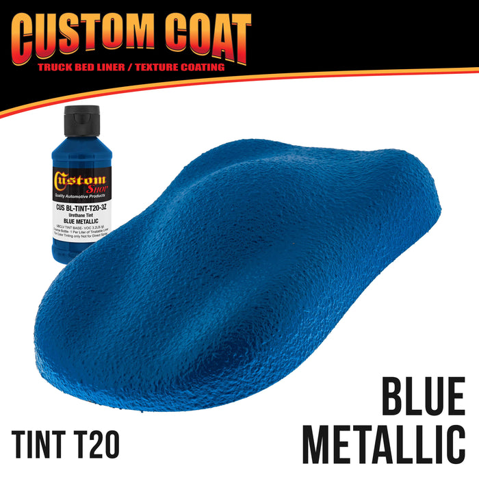Blue Metallic 2 Gallon Urethane Spray-On Truck Bed Liner Kit with Spray Gun and Regulator - Easy Mixing, Shake, Shoot - Textured Protective Coating
