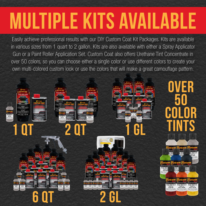 Mesa Gray 1 Quart Urethane Spray-On Truck Bed Liner Kit - Easily Mix, Shake & Shoot - Professional Durable Textured Protective Coating