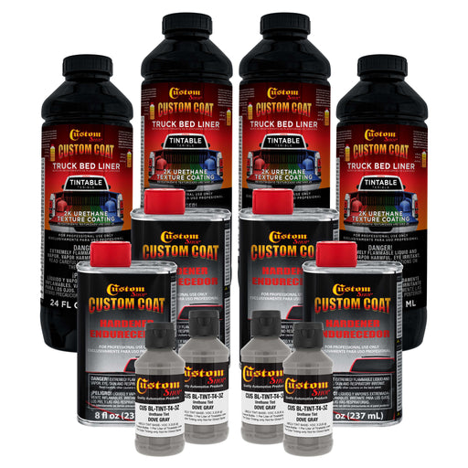 Dove Gray 1 Gallon Urethane Spray-On Truck Bed Liner Kit -Easy Mixing, Just Shake, Shoot - Professional Durable Textured Protective Coating
