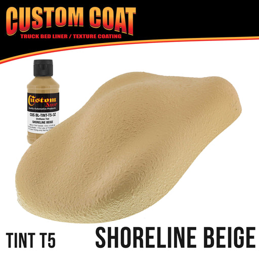 Shoreline Beige 1 Gallon Urethane Roll-On, Brush-On or Spray-On Truck Bed Liner Kit with Roller and Brush Applicator Kit - Textured Protective Coating