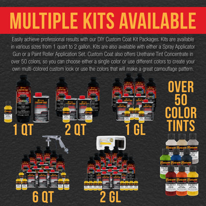 Safety Yellow 1 Gallon Urethane Spray-On Truck Bed Liner Kit with Spray Gun and Regulator - Mix, Shake & Shoot - Durable Textured Protective Coating