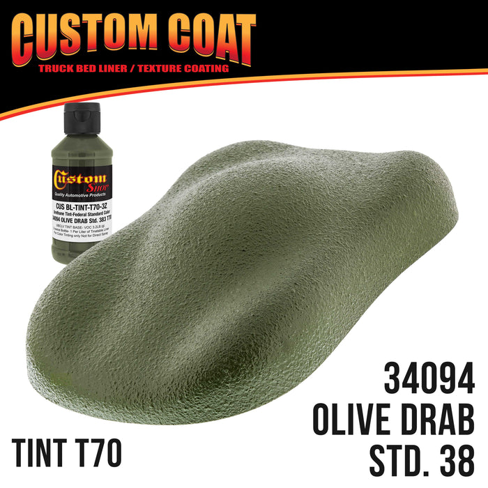 Federal Standard Color #34094 Olive Drab T70 Urethane Spray-On Truck Bed Liner, 1 Quart Kit with Spray Gun and Regulator - Textured Protective Coating