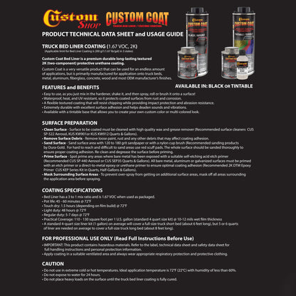 Federal Standard Color #34052 USMC Dark Olive Drab T71 Urethane Roll-On, Brush-On, Spray-On Truck Bed Liner, 1.5 Gallon Kit with Roller Applicator Kit