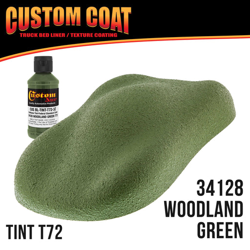 Federal Standard Color #34128 Woodland Green T72 Urethane Roll-On, Brush-On or Spray-On Truck Bed Liner, 1 Quart Kit with Roller Applicator Kit
