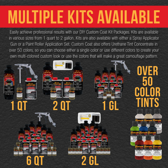 Federal Standard Color # Authentic WWII Olive Drab T73 Urethane Spray-On Truck Bed Liner, 1 Quart Kit, Spray Gun & Regulator - Textured Coating