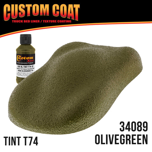 Federal Standard Color #34089 Olive Green T74 Urethane Roll-On, Brush-On or Spray-On Truck Bed Liner, 1 Gallon Kit with Roller Applicator Kit