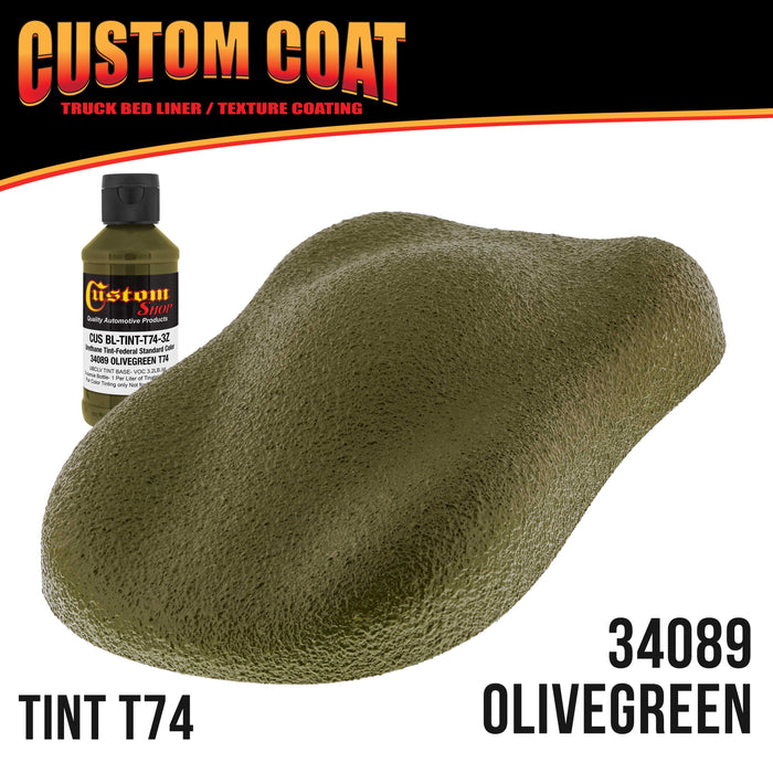 Federal Standard Color #34089 Olive Green T74 Urethane Roll-On, Brush-On or Spray-On Truck Bed Liner, 1.5 Gallon Kit with Roller Applicator Kit