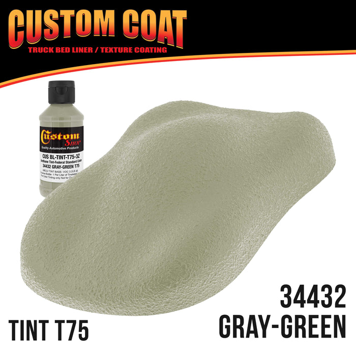 Federal Standard Color #34432 Gray Green T75 Urethane Roll-On, Brush-On or Spray-On Truck Bed Liner, 1 Quart Kit with Roller Applicator Kit
