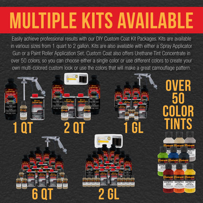 Federal Standard Color #33303 Khaki T76 Urethane Roll-On, Brush-On or Spray-On Truck Bed Liner, 2 Quart Kit with Roller Applicator Kit