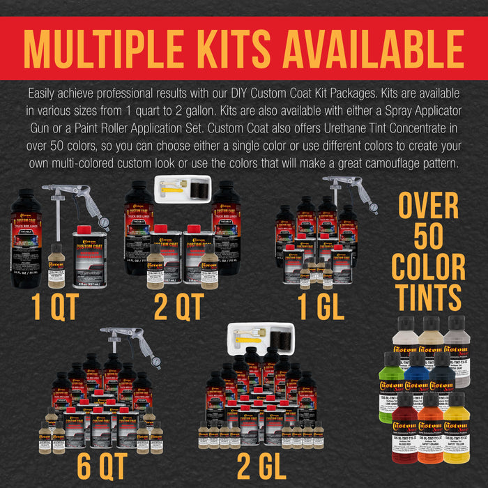 Federal Standard Color #33303 Khaki T76 Urethane Spray-On Truck Bed Liner, 1 Gallon Kit, Spray Gun & Regulator - Durable Textured Protective Coating