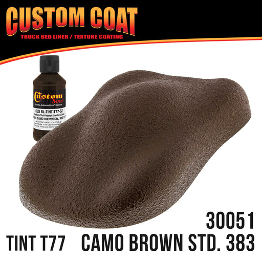 Federal Standard Color #30051 Camo Brown T77 Urethane Spray-On Truck Bed Liner, 1 Quart Kit with Spray Gun and Regulator - Textured Protective Coating