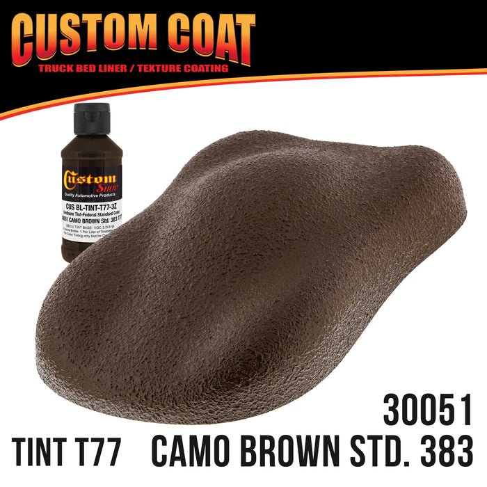 Federal Standard Color #30051 Camo Brown T77 Urethane Spray-On Truck Bed Liner, 2 Gallon Kit with Spray Gun and Regulator - Textured Protective Coating