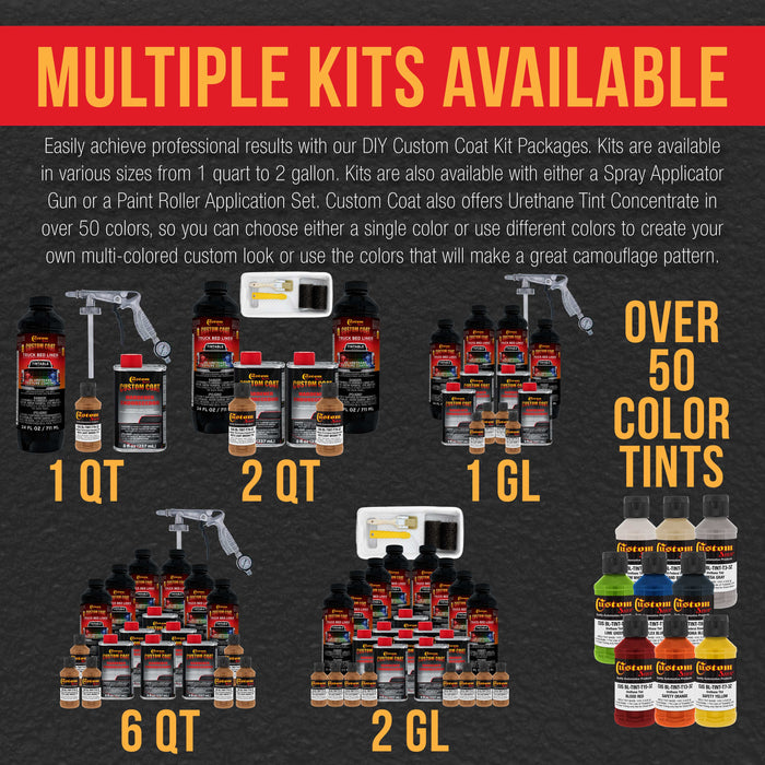 Federal Standard Color #30215 Light Brown T79 Urethane Roll-On, Brush-On or Spray-On Truck Bed Liner, 1 Quart Kit with Roller Applicator Kit