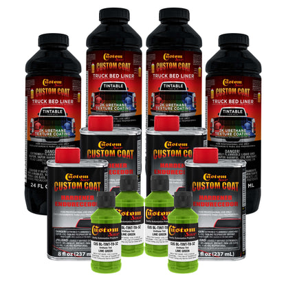 Lime Green 1 Gallon Urethane Spray-On Truck Bed Liner Kit -Easy Mixing, Just Shake, Shoot - Professional Durable Textured Protective Coating