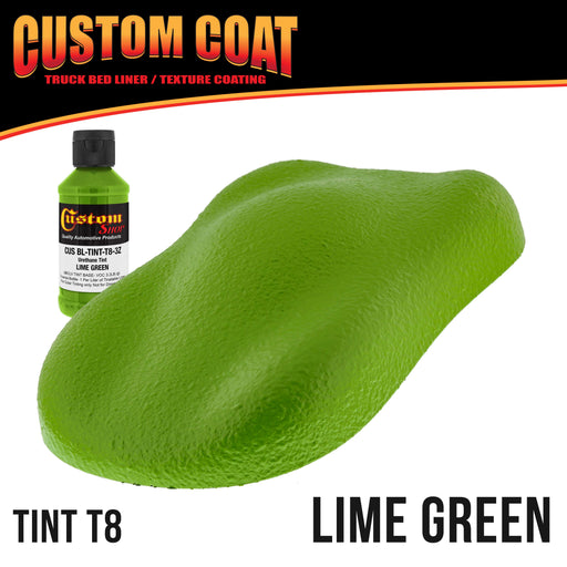 Lime Green 2 Gallon Urethane Roll-On, Brush-On or Spray-On Truck Bed Liner Kit with Roller and Brush Applicator Kit - Textured Protective Coating