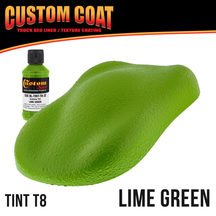 Lime Green 2 Gallon Urethane Roll-On, Brush-On or Spray-On Truck Bed Liner Kit with Roller and Brush Applicator Kit - Textured Protective Coating
