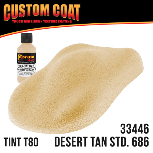 Federal Standard Color #33446 Desert Tan T80 Urethane Roll-On, Brush-On or Spray-On Truck Bed Liner, 1 Quart Kit with Roller Applicator Kit