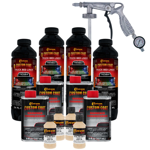 Federal Standard Color #33446 Desert Tan T80 Urethane Spray-On Truck Bed Liner, 1 Gallon Kit with Spray Gun & Regulator - Textured Protective Coating