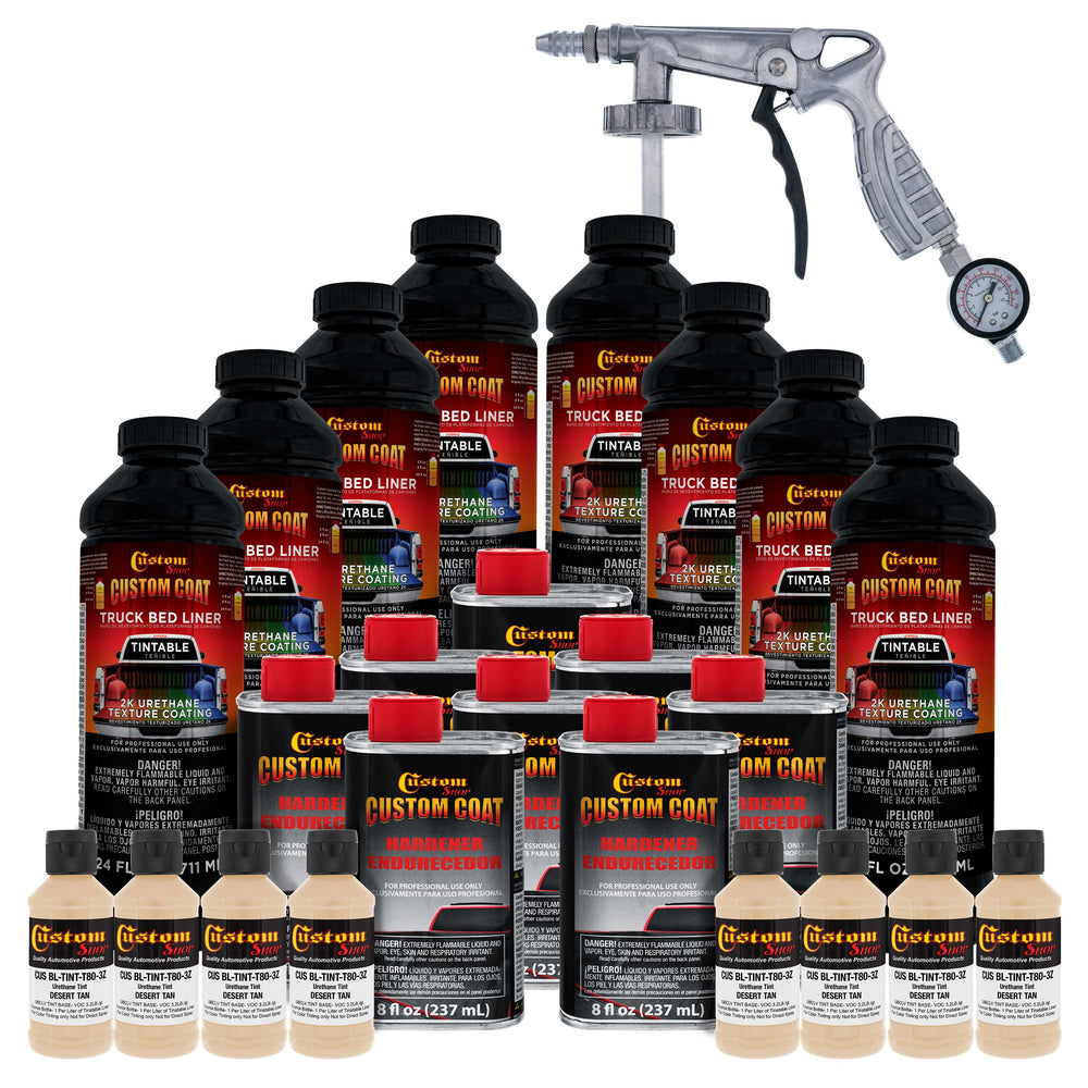 Federal Standard Color #33446 Desert Tan T80 Urethane Spray-On Truck Bed Liner, 2 Gallon Kit with Spray Gun and Regulator