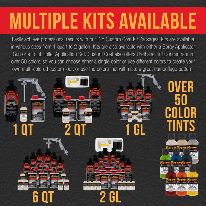 Federal Standard Color #33510 Sandstone T81 Urethane Spray-On Truck Bed Liner, 2 Quart Kit with Spray Gun and Regulator - Textured Protective Coating