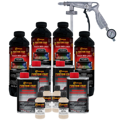 Federal Standard Color #33510 Sandstone T81 Urethane Spray-On Truck Bed Liner, 1 Gallon Kit with Spray Gun and Regulator - Textured Protective Coating